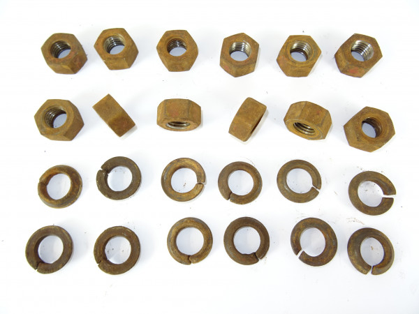 12 x Radmuttern M20x2,5 SW30 + Federring konisch für Fendt Dieselross F15 Traktor