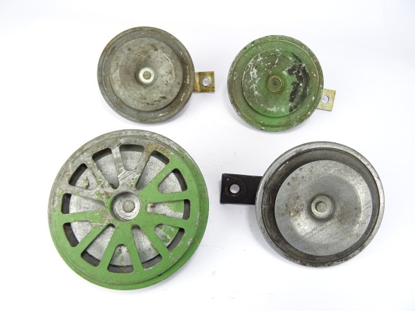 4 x Hupe Signalhorn Horn (defekt) von Hella für Oldtimer Traktor