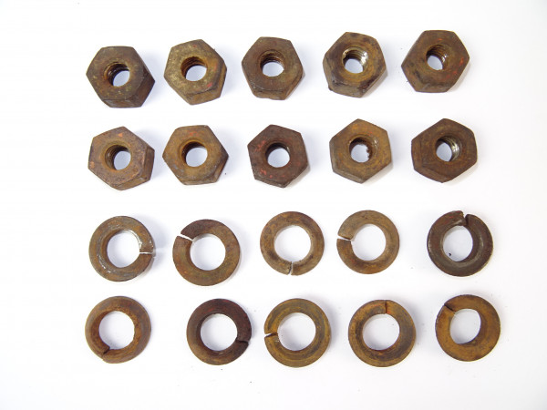 10 x Radmuttern M12x1,5 SW22mm Federring konisch vom vorne Fendt Dieselross F12 F15 F20 Fix 2 Trakto